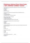 Phlebotomy National Exam Study Guide &vert; 100&percnt; VERIFIED CORRECT 2024&sol;25