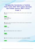 Straighterline Introduction to Nutrition Study Guide &lpar;2024&sol; 2025 Update&rpar; Questions and Verified Answers&vert; 100&percnt; Correct&vert; Grade A