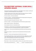 PHLEBOTOMY NATIONAL EXAM &lpar;NHA&rpar; &vert; UPDATED 2024&sol;25 
