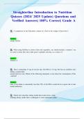 Straighterline Introduction to Nutrition Quizzes &lpar;2024&sol; 2025 Update&rpar; Questions and Verified Answers&vert; 100&percnt; Correct&vert; Grade A