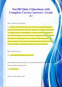 NUR 283 Questions with Complete Correct Answers &vert; Grade A&plus;