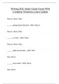 Writing SOL Study Guide Exam With Complete Solutions Latest Update