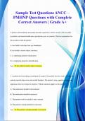 ANCC &ndash; PMHNP EXAMS PACK Questions with Complete Correct Answers &vert; Grade A&plus;