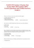 NASM CPT Section 1 Practice Test &lpar;Latest 2023&sol; 2024 Update&rpar; 100&percnt; Correct&vert; Questions and Verified Answers&vert; Grade A