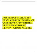2024 HESI OB MATERNITY EXAM VERSION 2 2024 EXAM QUESTIONS AND VERIFIED DETAILED ANSWERS NEW&excl;&excl; A&plus; GRADE ASSURED&period;