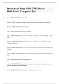 Manhattan Prep 1000 GRE Words&colon; Definitions Complete Test&period;