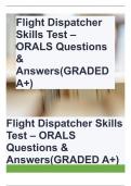 Flight Dispatcher Skills Test &ndash; ORALS Questions & Answers&lpar;GRADED A&plus;&rpar;
