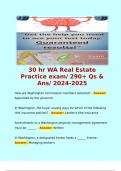 30 hr WA Real Estate Practice exam&sol; 290&plus; Qs & Ans&sol; 2024-2025&period;