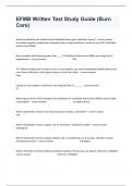 EFMB Written Test Study Guide &lpar;Burn Care&rpar; With Complete Questions And Actual Answers&vert; Guaranteed Success&period;