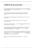 EFMB WT Study Guide 2021 Questions And Answers 100&percnt; Verified Complete Answers&period;