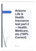 Arizona Life & Health Insurance test part 2 -- Health&comma; Medicare&comma; etc&period;&lpar;100&percnt; Correct&rpar;