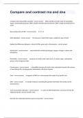 Compare and contrast rna and dna Complete Actual Exam Questions With Correct Verified Answer&period;