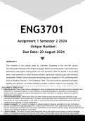 ENG3701 Assignment 1 &lpar;ANSWERS&rpar; Semester 2 2024 - DISTINCTION GUARANTEED