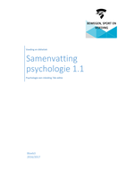 Samenvatting Psychologie 1.1