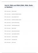 Unit 9&colon; DNA and RNA &lpar;DNA&comma; RNA&comma; Both&comma; or Neither&rpar; Questions With All Complete And Verified Solutions&vert; Graded A&plus;&period;