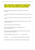 EMT NATIONAL REGISTRY EXAM 2024 WITH 100&percnt; ACCURATE SOLUTIONSLA