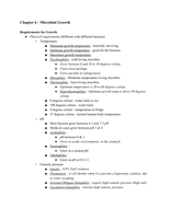 Microbiology (Biol251) - Microbial Growth, Genetics & Control (Ch.6-8)