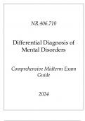 &lpar;JHU&rpar; NR&period;406&period;710 Differential Diagnosis of Mental Disorders Comprehensive Midterm Exam Guide