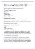 Pharmacology Midterm NUR 6521