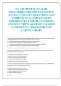 RN ATI MENTAL HEALTH  PROCTORED 2024-2025 EXAM WITH  ACTUAL CORRECT QUESTIONS AND  VERIFIED DETAILED ANSWERS  &vert;FREQUENTLY TESTED QUESTIONS  AND SOLUTIONS &vert;ALREADY GRADED  A&plus;&vert;NEWEST&vert;GUARANTEED PASS  &vert;LATEST UPDATE