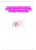 HESI A2 BIOLOGY ACTUAL EXAM QUESTIONS AND ANSWERS 2024-25 PASS AT FIRST ATTEMPT &excl;&excl;&excl;