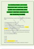 CA CONTRACTORS LAW EXAM  PRACTICE TEST 1 ACTUAL EXAM  LATEST 2024 QUESTIONS WITH  CORRECT VERIFIED ANSWERS &lpar;AS  PER MARKING SCHEME&rpar;