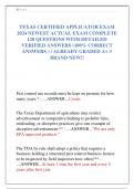 TEXAS CERTIFIED APPLICATOR EXAM  2024 NEWEST ACTUAL EXAM COMPLETE  120 QUESTIONS WITH DETAILED  VERIFIED ANSWERS &lpar;100&percnt; CORRECT  ANSWERS &rpar; &sol; ALREADY GRADED A&plus; &sol;&sol;  BRAND NEW&excl;&excl;