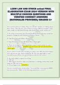 LCSW LAW AND ETHICS actual FINAL  ELABORATION EXAM 2024 VERSION WITH  MULTIPLE CHOICES QUESTIONS AND  VERIFIED CORRECT ANSWERS  &lpar;RATIONALES PROVIDED&rpar;&sol;GRADED A&plus;