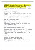 HESI RN Health Assessment Questions