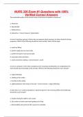 NURS 326 Exam &num;1 Questions with 100&percnt; Verified Correct Answers