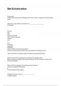 Bat Echolocation questions and answers rated A&plus; 2024&sol;2025