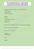 BPI II Building Physics II - ETHZ HS20&semi;  Questions and Answers 100&percnt; Solved 