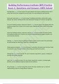 Building Performance Institute &lpar;BPI&rpar; Practice  Exam 2&semi; Questions and Answers 100&percnt; Solved 