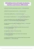 BPI Building Science Principles Vocabulary&semi;  Questions and Answers 100&percnt; Solved 