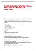 NR599 NURSING INFORMATICS- FINAL FINAL TEST WITH COMPLETE SOLUTIONS