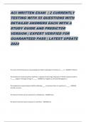 ACI WRITTEN EXAM &vert; 2 CURRENTLY TESTING WITH 55 QUESTIONS WITH DETAILED ANSWERS EACH WITH A STUDY GUIDE AND PREDICTOR VERSION &vert; EXPERT VERIFIED FOR GUARANTEED PASS &vert; LATEST UPDATE 2024