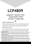 LCP4809 Assignment 1 &lpar;ANSWERS&rpar; Semester 1 2024 - DISTINCTION GUARANTEED
