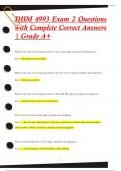 DHM 4993 Exam 2 Questions  with Complete Correct Answers  &vert; Grade A&plus;