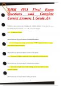 DHM 4993 Final Exam Questions with Complete  Correct Answers &vert; Grade A&plus;