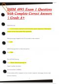 DHM 4993 Exam 1 Questions  with Complete Correct Answers  &vert; Grade A&plus;