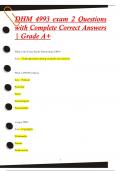 DHM 4993 exam 2 Questions  with Complete Correct Answers  &vert; Grade A&plus;