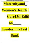 Comprehensive Test Bank for Maternity & Women&rsquo;s Health Care&comma; 13th Edition by Lowdermilk - Quick PDF Download