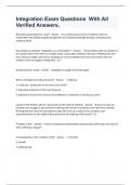 Integration Exam Questions  With All Verified Answers&period;