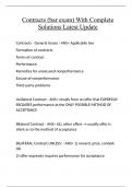 Contracts &lpar;bar exam&rpar; With Complete Solutions Latest Update