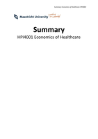 Summary / samenvatting HPI4001 Economics of healthcare