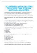 ATI NURSING CARE OF CHILDREN PROCTORED EXAM TEST 2024 QUSTIONS AND ANSWERS