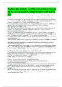Associate Safety Professional Exam questions and answers correct and verified 100&percnt;