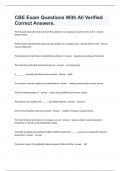 CBE Exam Questions With All Verified Correct Answers&period;