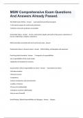 MSW Comprehensive Exam Questions And Answers Already Passed&period;