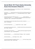 Social Work 101 Final Liberty University Exam And Answers Rated A&plus;&period;